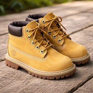 Timberland Toddler Size 7M 6 Inch Premium Boots Wheat Waterproof Classic Lace Up